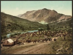 Cimarron Cattle drive in 1880's believed to be Cline Ranch- Cimarron